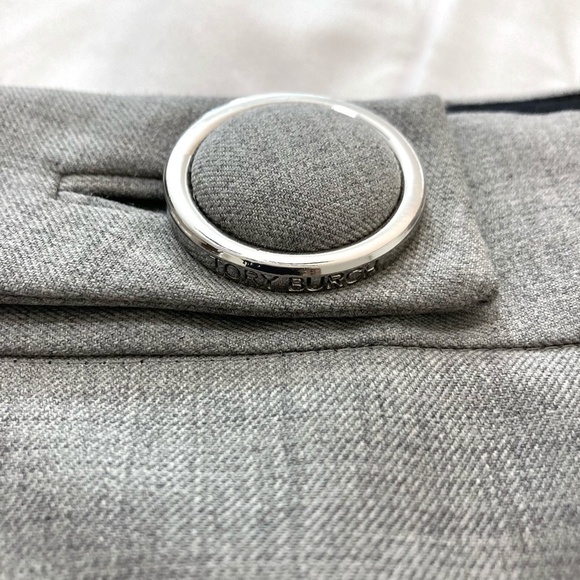 TORY BURCH Corinna Heather Gray Straight Leg Wool Blend Career Dress Pants - Picture 7 of 13